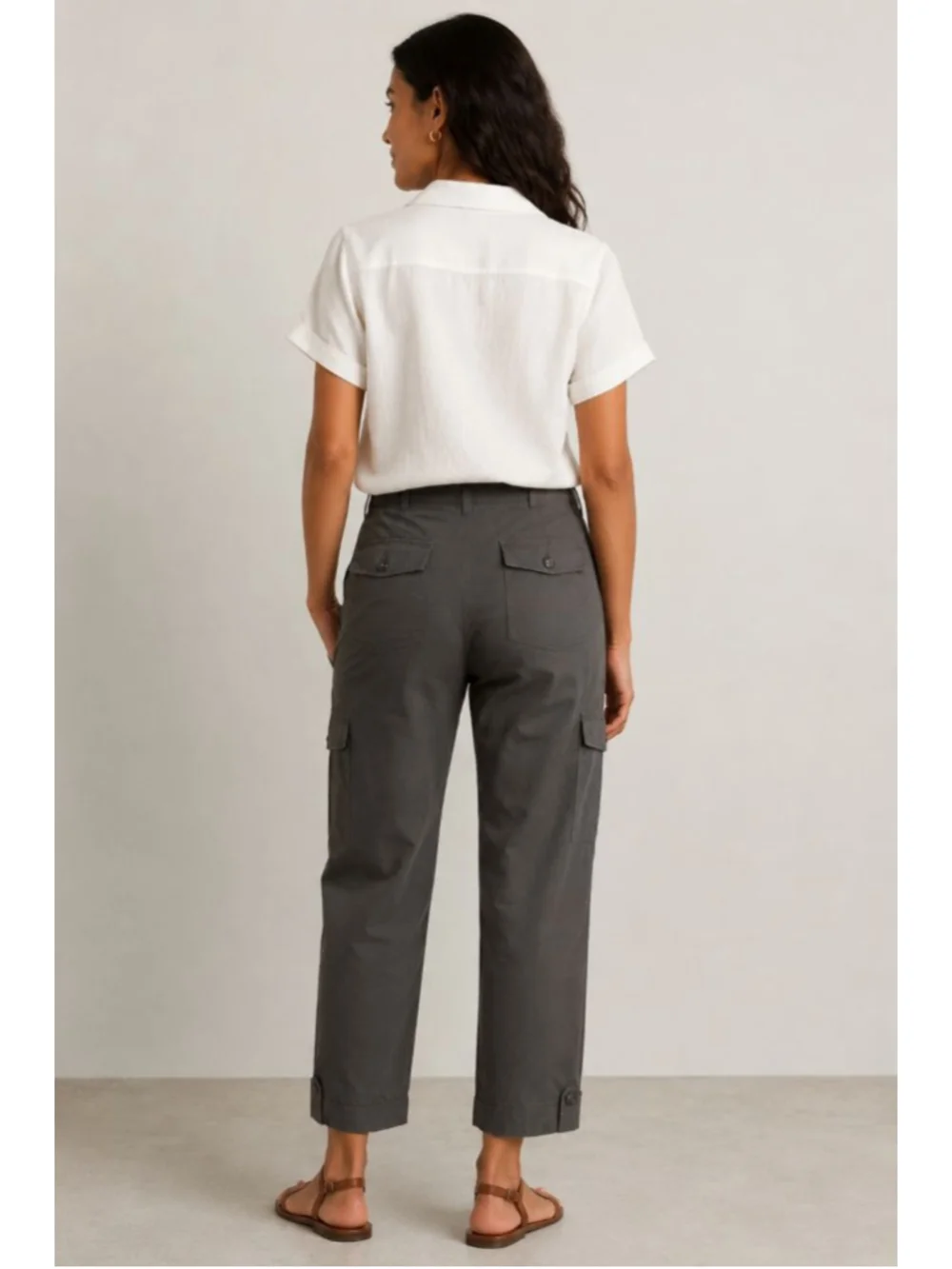 Banana Republic Martin Cargo Utility Pants Olive Green Linen Cotton Size 12 NWT